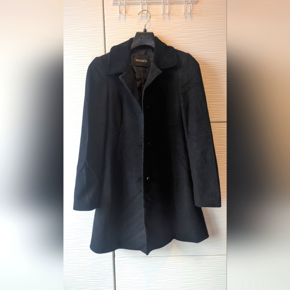 Max & co black wool coat